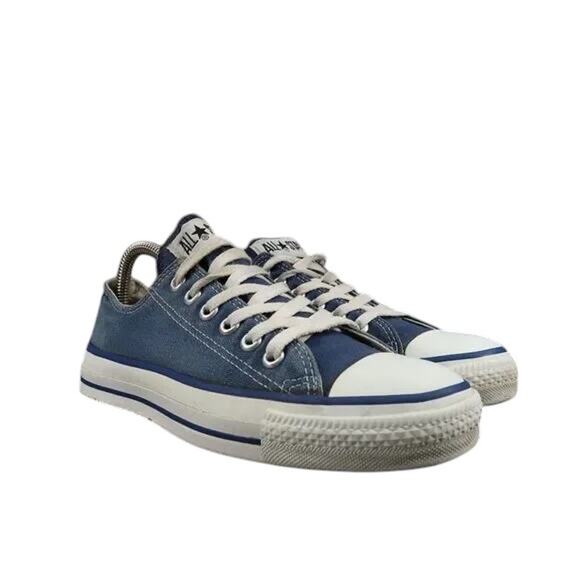 Converse Shoes Made In USA Mens 5.5 Sneaker All Star Canvas Vintage Lace Up Blue - Picture 1 of 16